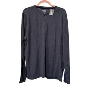 Croft & Barrow Blue Long Sleeve Henley Size 2X (Plus) - 50% off